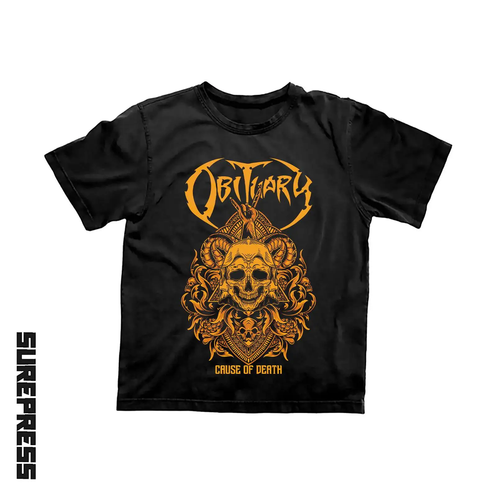 Vintage Fashion Obituaries - オビトゥアリー・デスメタルTシャツ、ヴィンテージバンド、オールドスクール、ヘヴィ、ヴィンテージ風、ウォッシュ加工、多用途、伸縮性、カジュアル、メンズ、通気性、ファッション