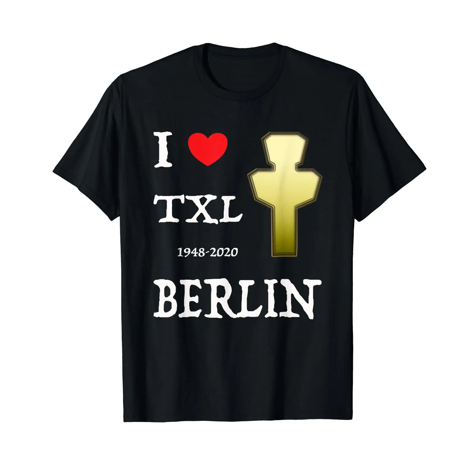 Vintage Fashion Berlin - テゲル・ベルリン空港記念品 I Love TXL 2020 Tシャツ