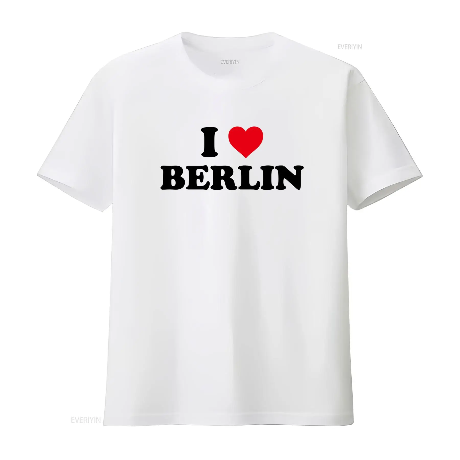 Vintage Fashion Berlin - スタイリッシュな「I Love Berlin」Tシャツ、ファッション志向の高い人のためのヴィンテージ風ウォッシュドトップ、普段着に最適で快適なファッションアイテム