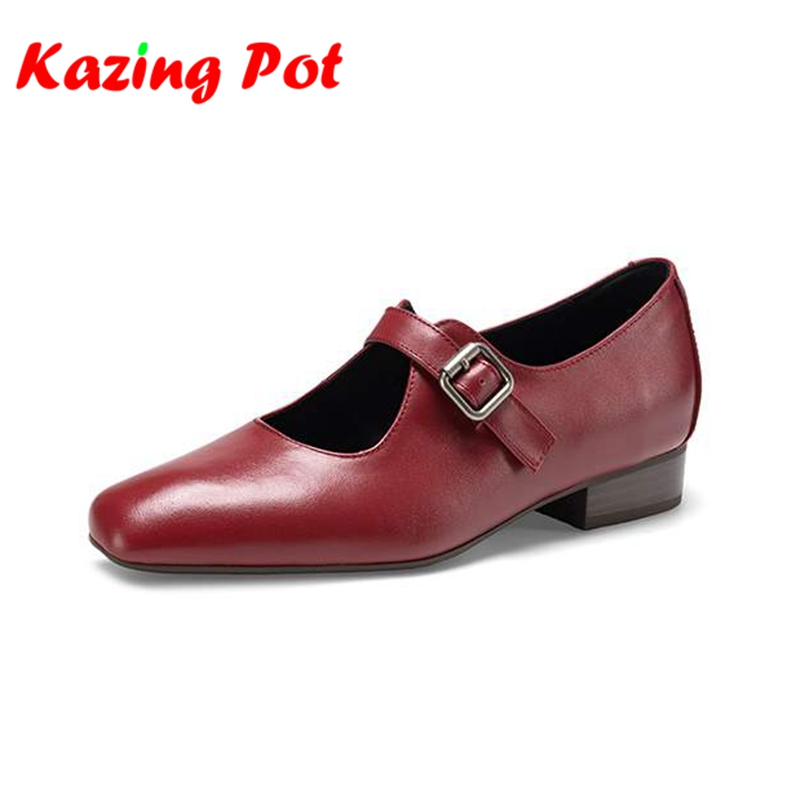 Vintage Fashion Dresses - Krazing Pot フルグレインレザー ラウンドトゥ ローヒール ヴィンテージ