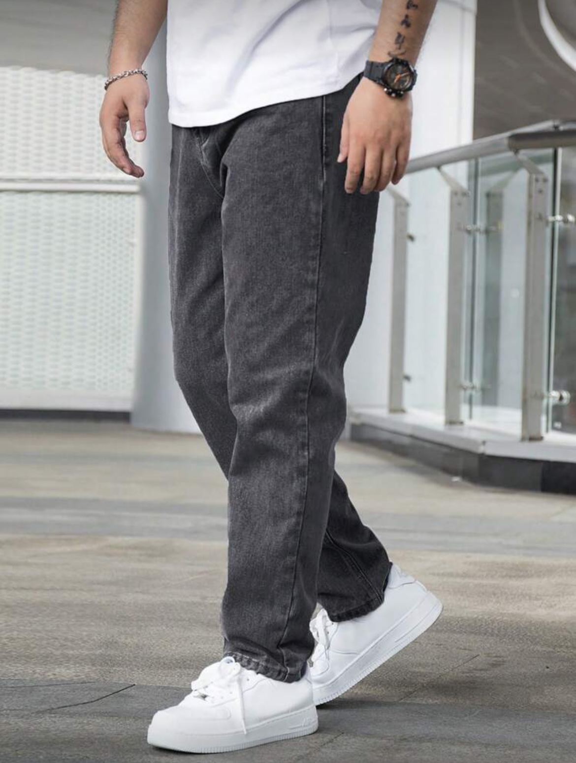 Levis Jeans 501 - メンズ ルーズ ストレート ジーンズ、ヴィンテージ ダークグレー ウォッシュ加工、カジュアル