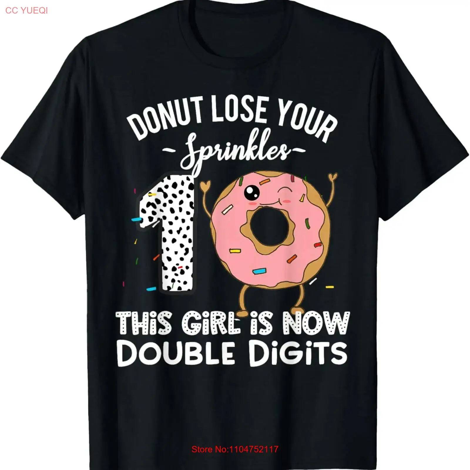 Vintage Fashion Now - この女の子は今、2桁の数字を表す面白いドーナツ10歳の誕生日Tシャツです。ヴィンテージ風ウォッシュ加工ファッショングラフィックトップス、普段着に最適です。