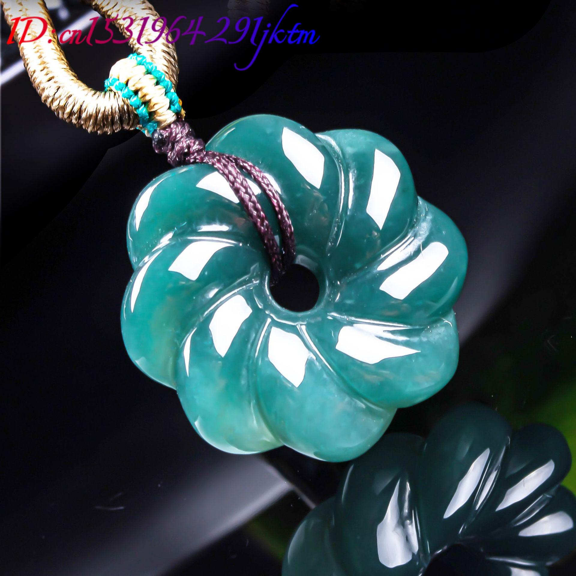 天然ビルマ翡翠の花ペンダントネックレスアクセサリー、宝石のお - Vintage Fashion Necklace のレビューと価格