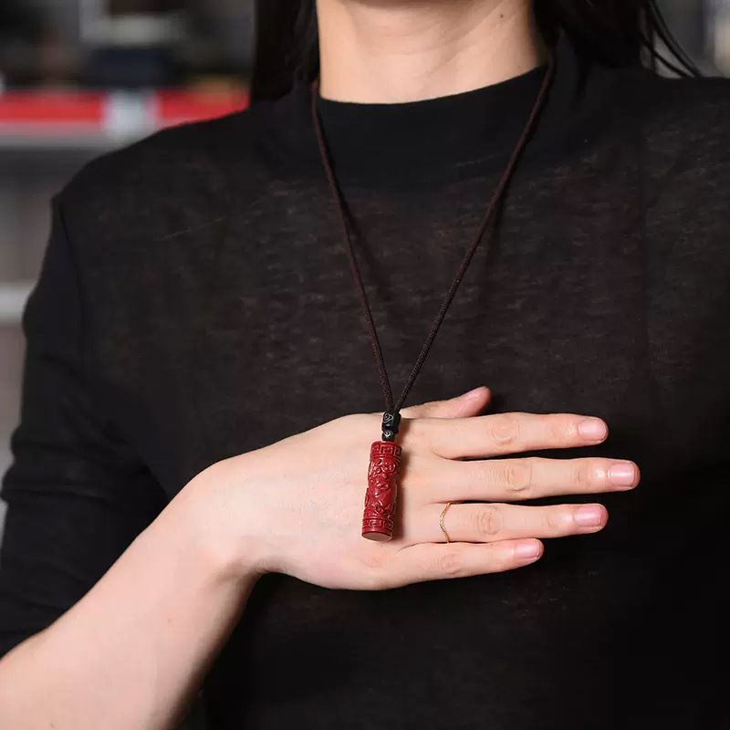 女性のための中国の干支ペンダント付きの赤いシナバーネックレス - Vintage Fashion Necklace のレビューと価格