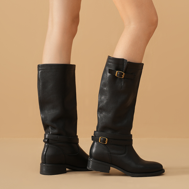 BEAUTODAY ロングブーツ女性シープスキンレザーラウン - Vintage Old Fashion のレビューと価格