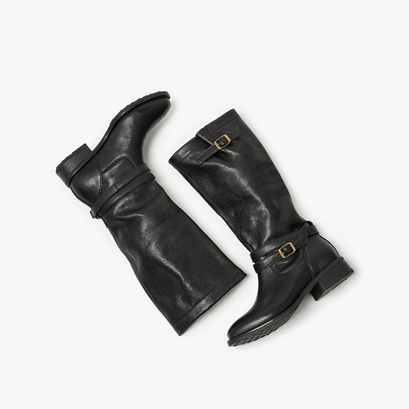 BEAUTODAY ロングブーツ女性シープスキンレザーラウン - Vintage Old Fashion のレビューと価格