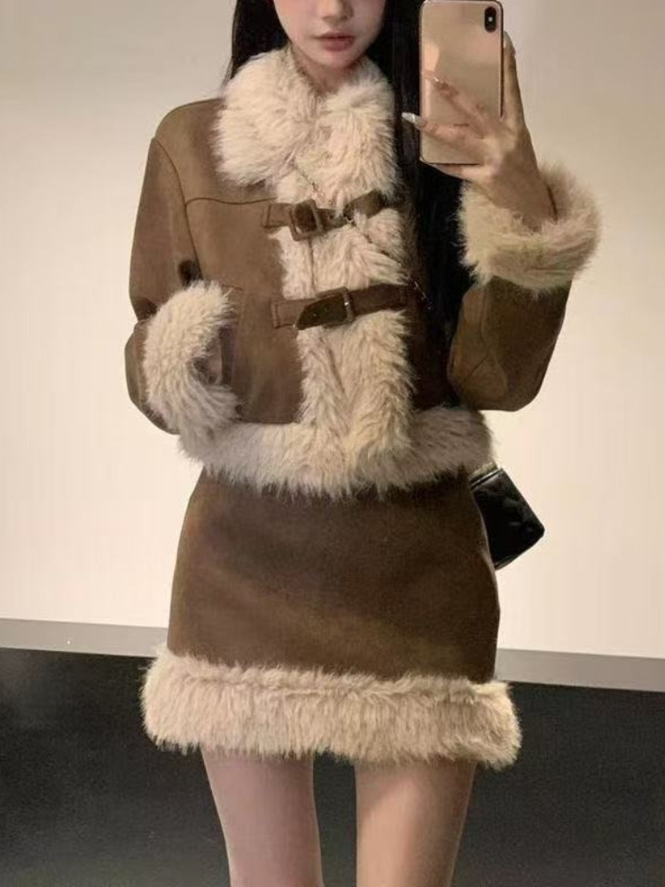 韓国風ヴィンテージデザイン暖かいセットアップ レディース エ - Vintage Fashion Ai のレビューと価格