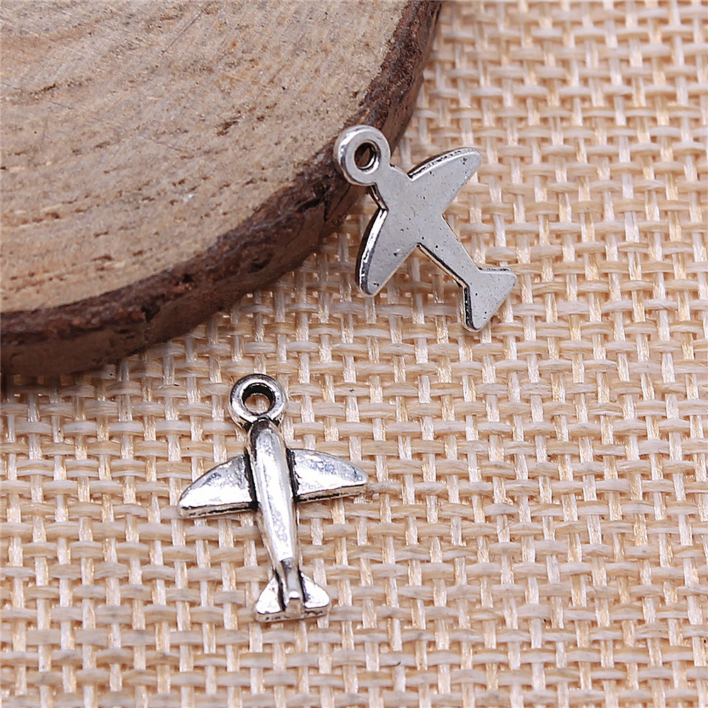 10 個 11x15mm アンティークシルバーカラー航空機チ - Vintage Fashion Enthusiasts のレビューと価格
