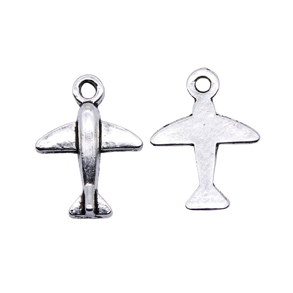 10 個 11x15mm アンティークシルバーカラー航空機チ - Vintage Fashion Enthusiasts のレビューと価格