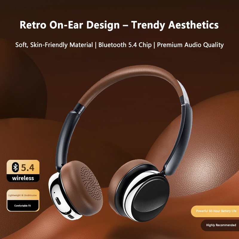 レトロなデザインのワイヤレスBluetoothオーバーイヤー - Vintage Fashion Videos のレビューと価格