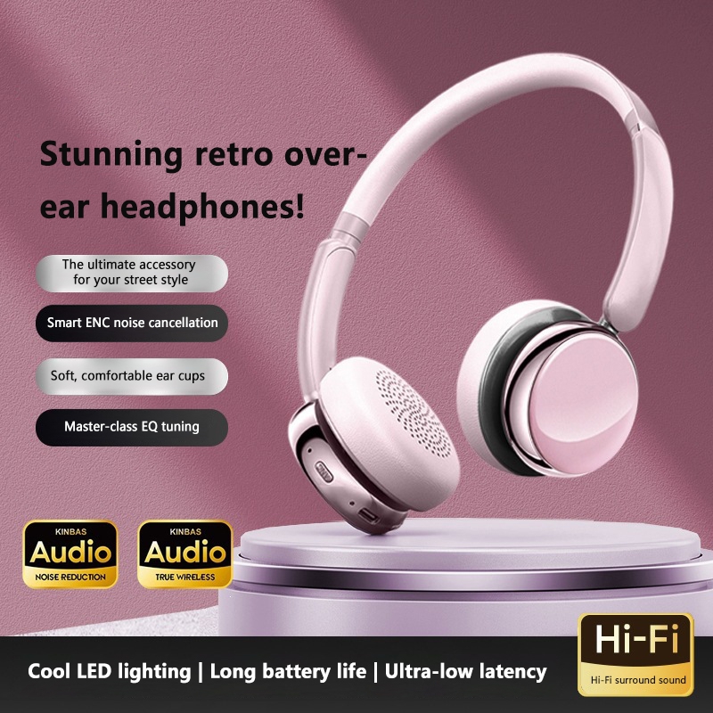 レトロなデザインのワイヤレスBluetoothオーバーイヤー - Vintage Fashion Videos のレビューと価格