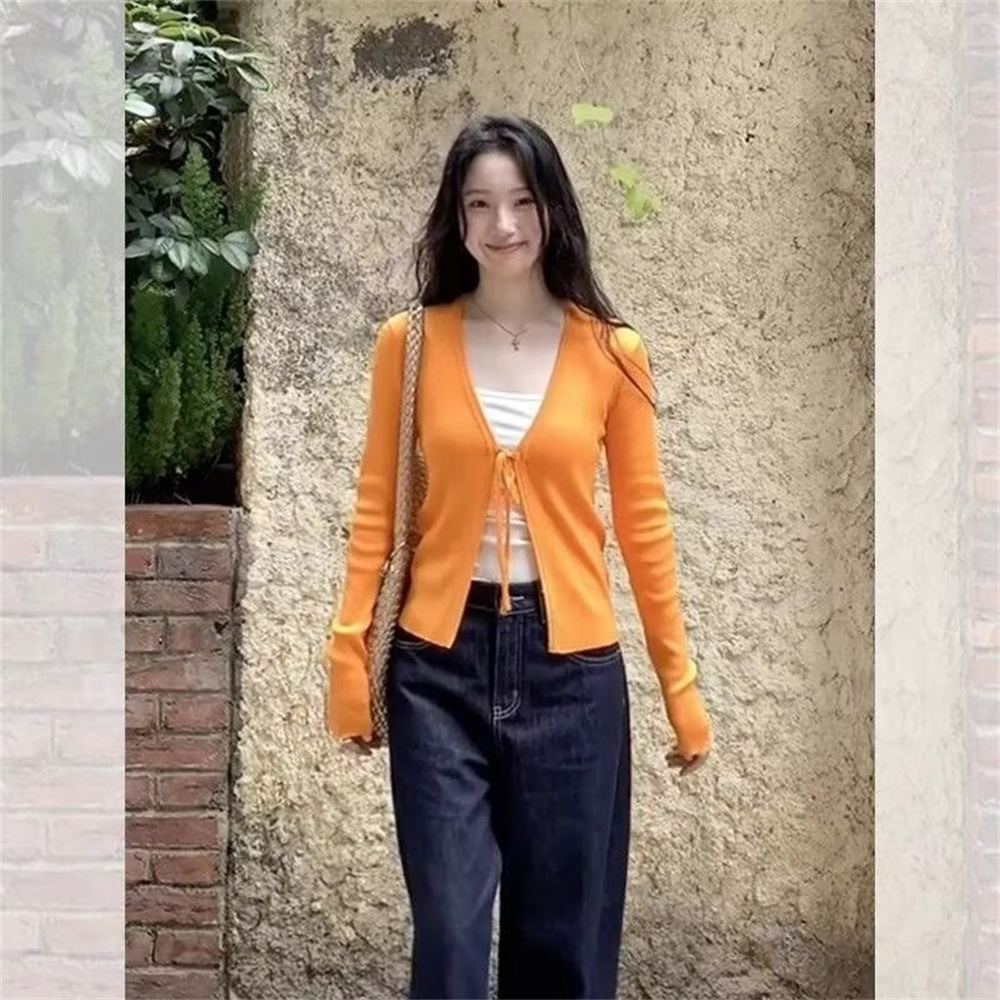 女性のニット薄手長袖カーディガン春秋ファッションヴィンテージ - Crop Cardigan Vintage のレビューと価格