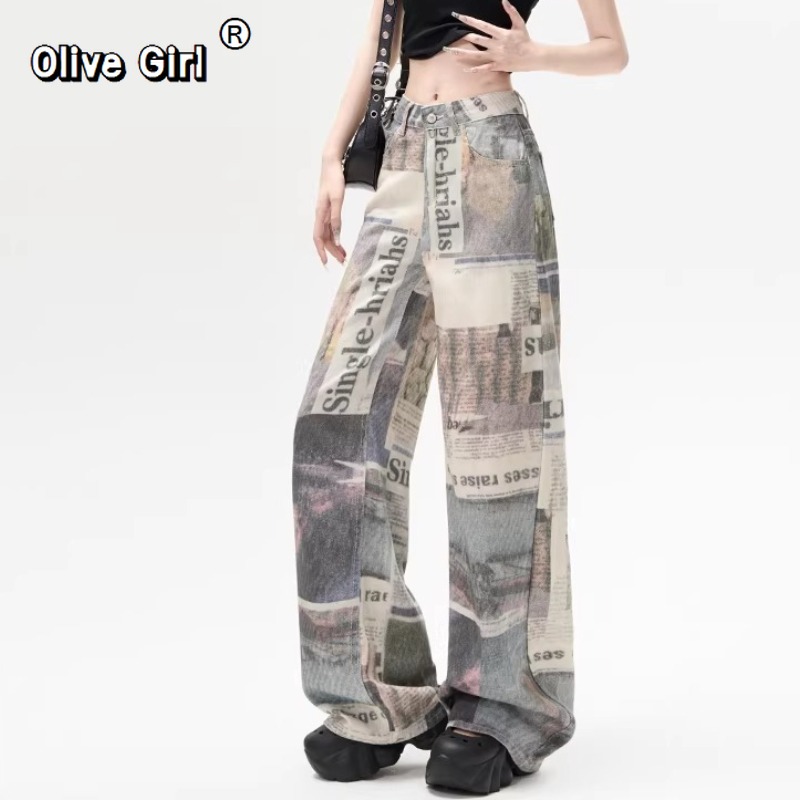 Olivegirl レディース デニムパンツ プリント グラ - Mom Jean High Rise のレビューと価格