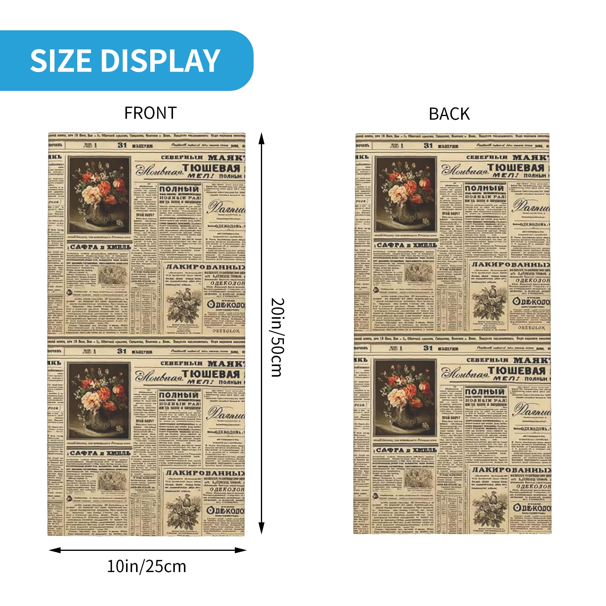 ヴィンテージ新聞プリントバンダナネックカバープリントフェイス - Vintage Fashion Newspaper のレビューと価格