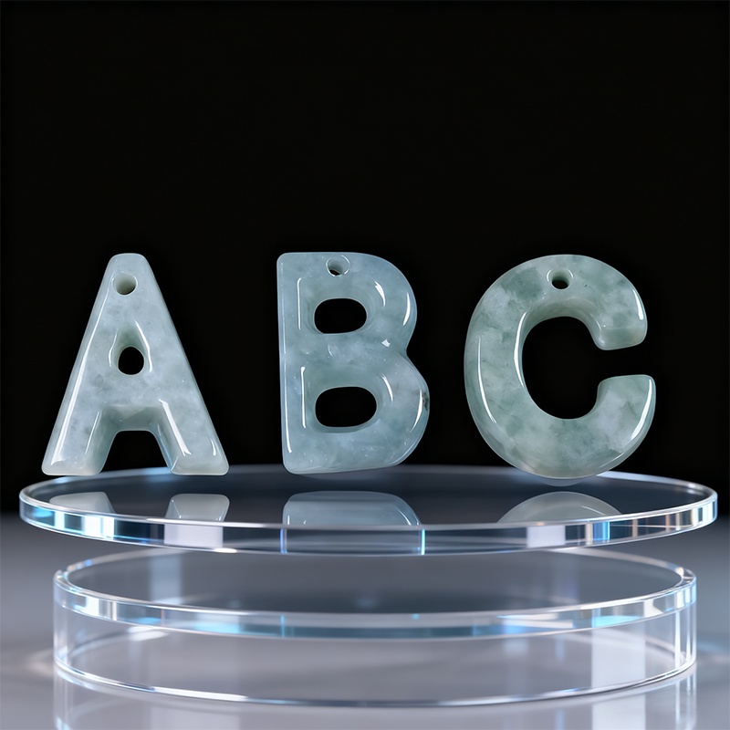 ミャンマー翡翠レターペンダントネックレスチャーム本物の翡翠の - Vintage Fashion Necklace のレビューと価格
