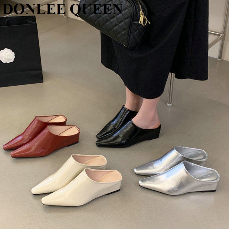 女性ファッションクローズトゥミュールスリッパ女性スクエアトゥ - Vintage Fashion Online のレビューと価格