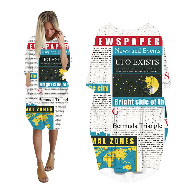 Cloocl-新聞の3Dプリント,女性のストリートウェア,オ - Vintage Fashion Newspaper のレビューと価格