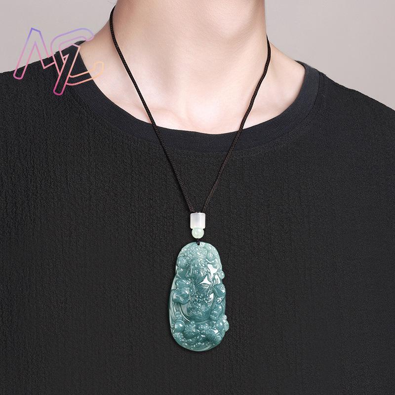 ミャンマー翡翠富の神ペンダントネックレスファッションアクセサ - Vintage Fashion Necklace のレビューと価格