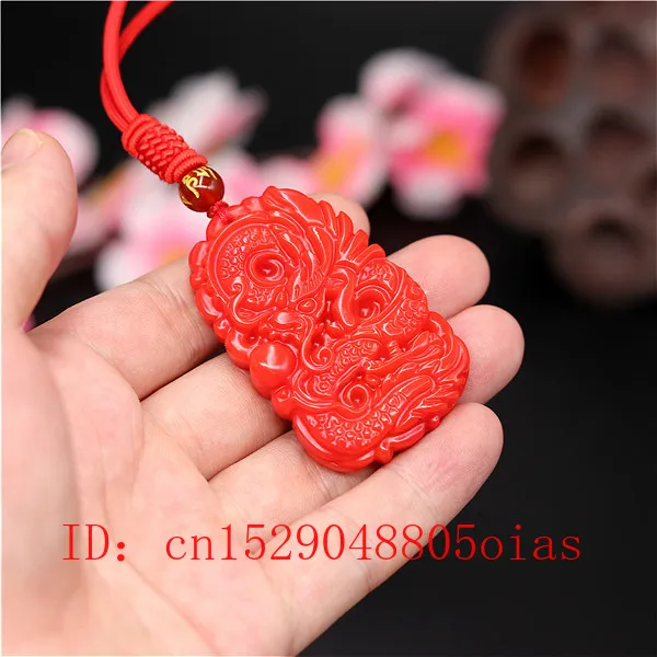 男性と女性のための天然の赤い翡翠石のペンダント,中国の翡翠石 - Vintage Fashion Necklace のレビューと価格