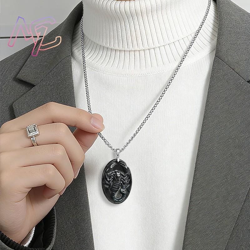 ミャンマー翡翠サソリペンダントネックレス高級デザイナーファッ - Vintage Fashion Necklace のレビューと価格