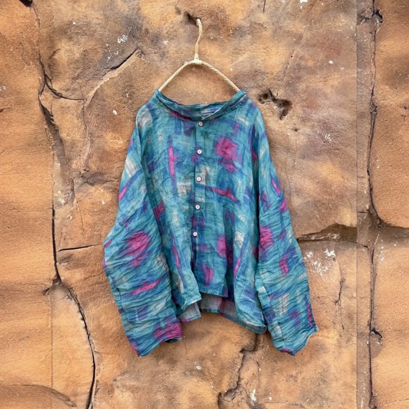 ラミー長袖花柄プリントラミー薄手シャツとトップス レディース - Crop Cardigan Vintage のレビューと価格