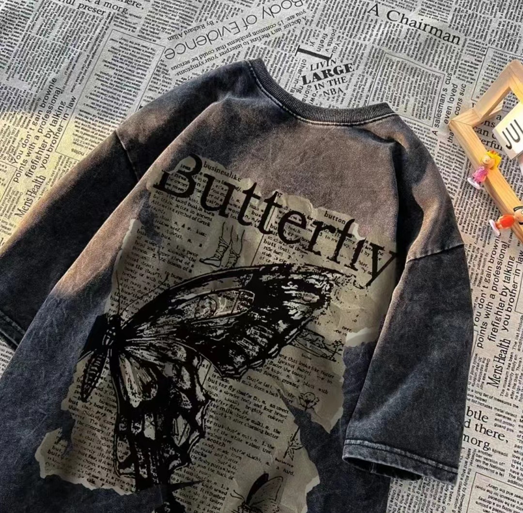 ヴィンテージ ウォッシュド ブラック ニュースペーパー バタ - Vintage Fashion Newspaper のレビューと価格
