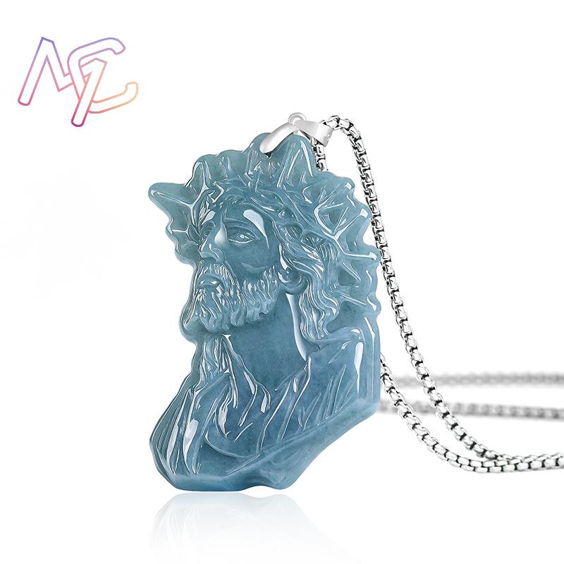 ミャンマー翡翠僧侶ペンダントネックレス高級お守り925シルバ - Vintage Fashion Necklace のレビューと価格