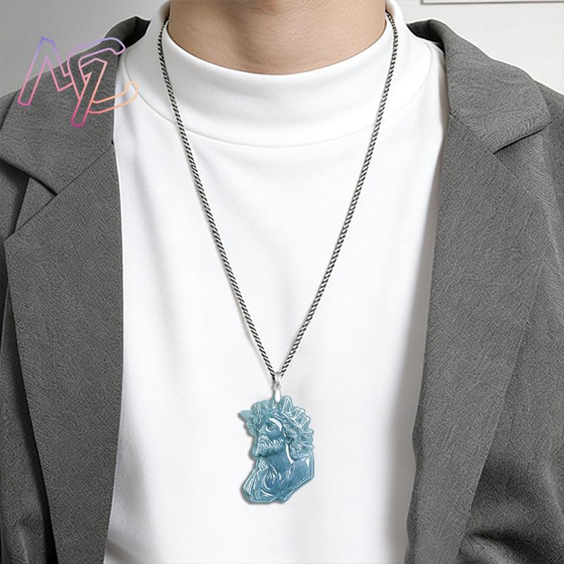 ミャンマー翡翠僧侶ペンダントネックレス高級お守り925シルバ - Vintage Fashion Necklace のレビューと価格
