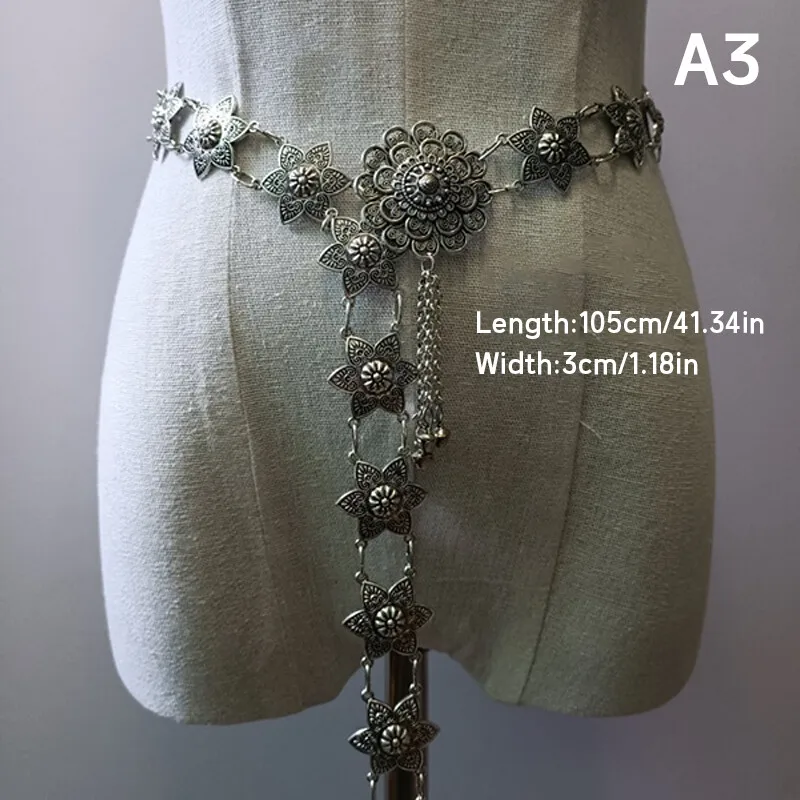 1PC 金属タイウエストチェーン女性タイ Dai ゴールドベ - Vintage Fashion Ai のレビューと価格